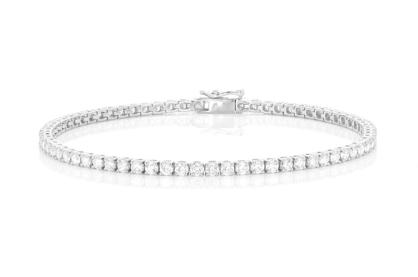 8PT PRONG SET DIAMOND TENNIS BRACELET 14K SOLID GOLD 6.00CTW