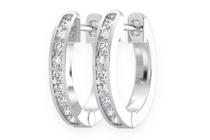 CERCEI CU DIAMANTE, FORMAT ROTAR, AUR MASIV DE 14K, 0.10CT