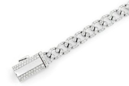 6MM DIAMOND CURB LINK BRACELET 14K SOLID GOLD 4CTW