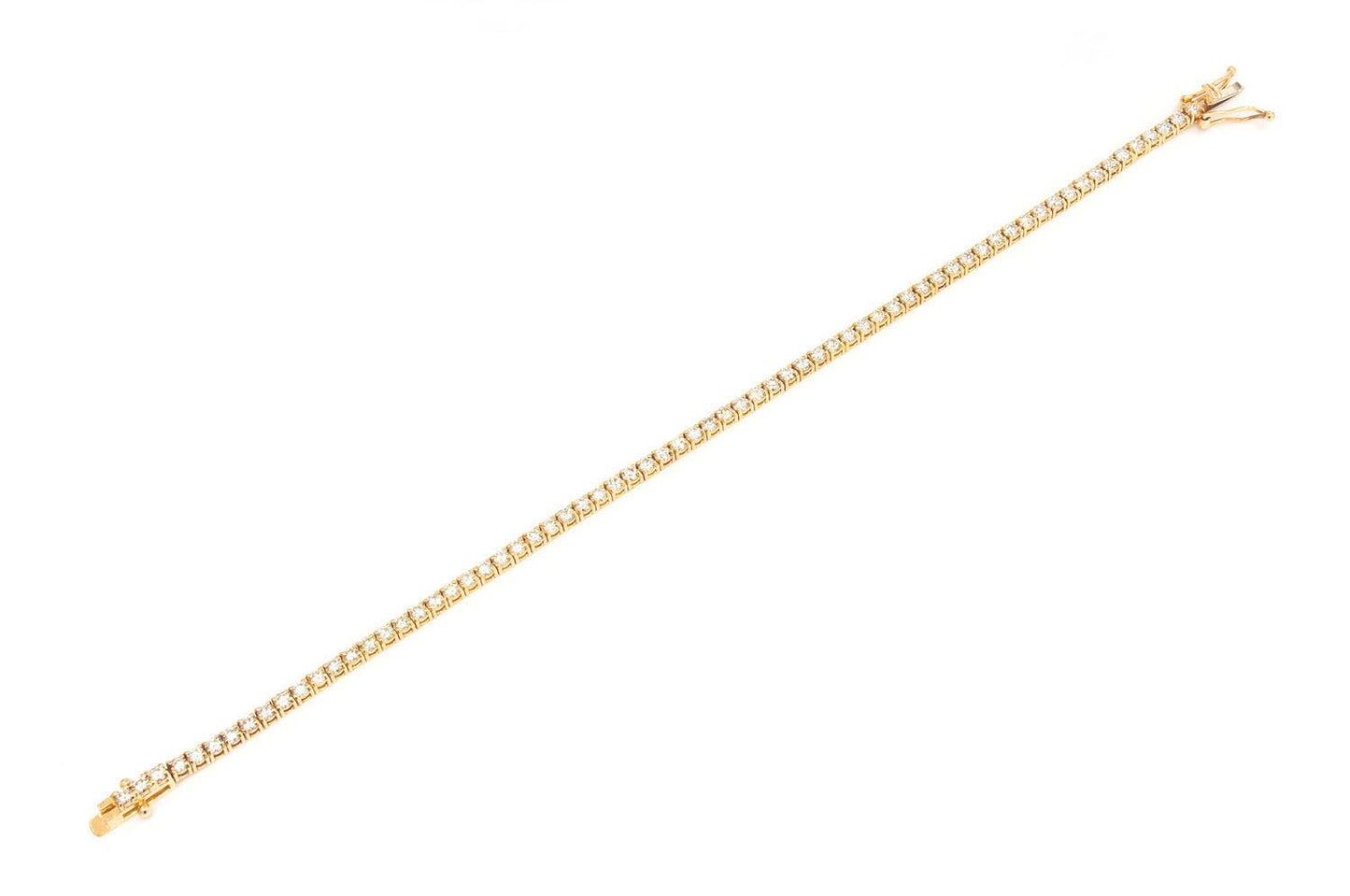 5PT PRONG SET DIAMOND TENNIS BRACELET 14K SOLID GOLD 3.00CTW