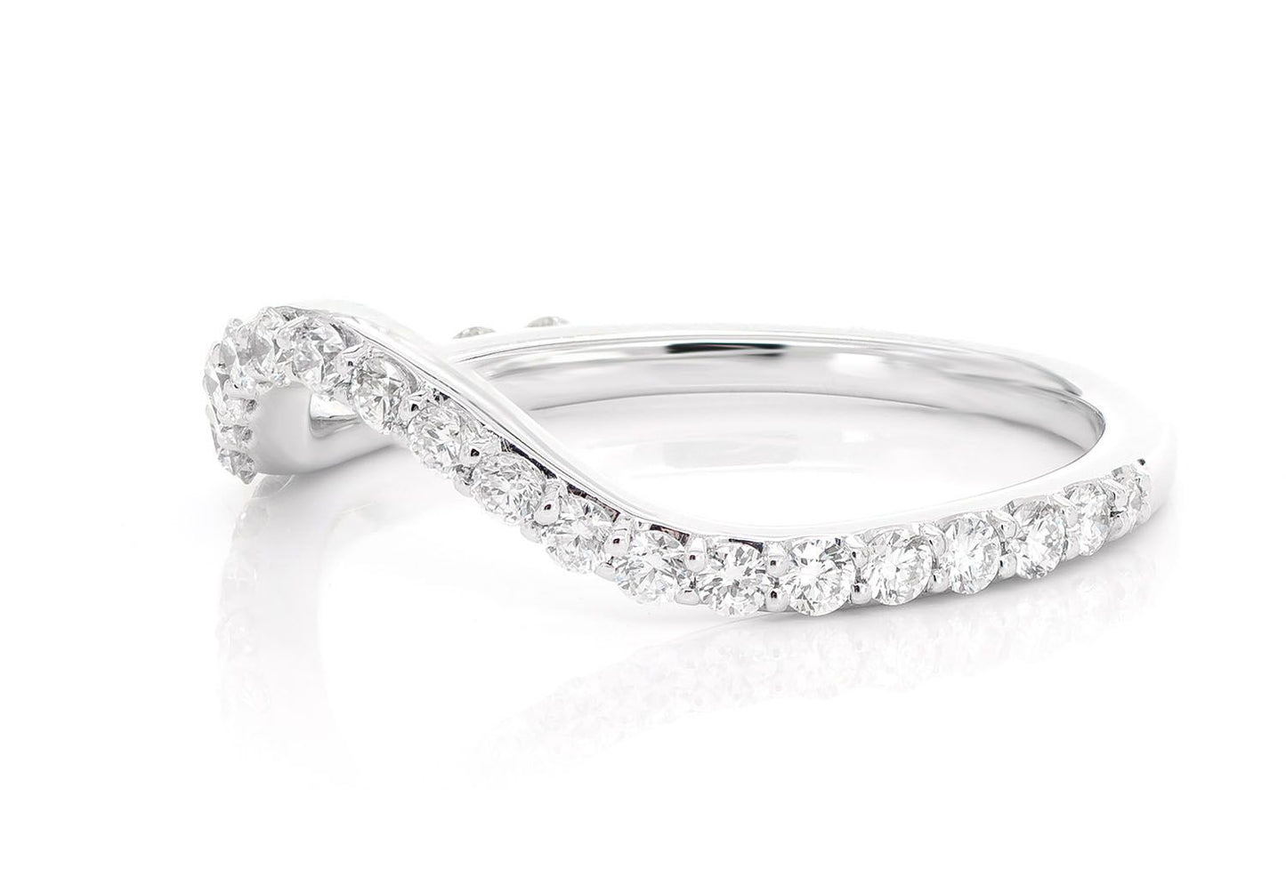 PITCH D CURVED DIAMOND BAND 14K SOLID GOLD 0.40CTW