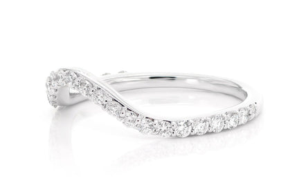 PITCH D CURVED DIAMOND BAND 14K SOLID GOLD 0.40CTW