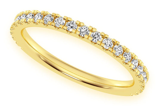 Inel aur masiv de 14K cu un singur rând de 0,3 ct