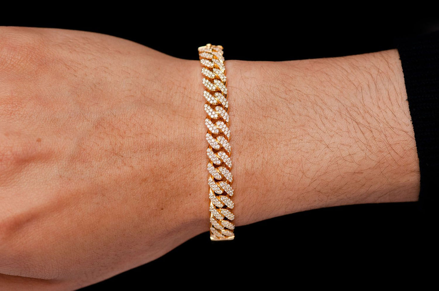 SMALL CUBAN BANGLE BRACELET 14K   1.50CTW