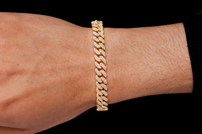 SMALL CUBAN BANGLE BRACELET 14K   1.50CTW