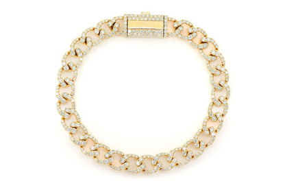 8MM ELONGATED MIAMI CUBAN DIAMOND BRACELET 14K SOLID GOLD 6.25CTW