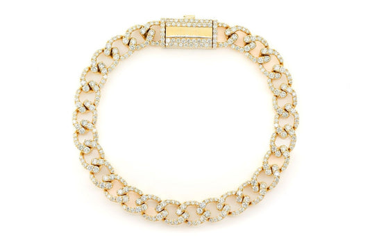 8MM ELONGATED MIAMI CUBAN DIAMOND BRACELET 14K SOLID GOLD 6.25CTW
