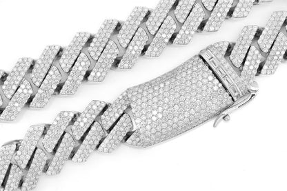 20MM RAISED PRONG MIAMI CUBAN DIAMOND NECKLACE 14K SOLID GOLD 60.00CTW