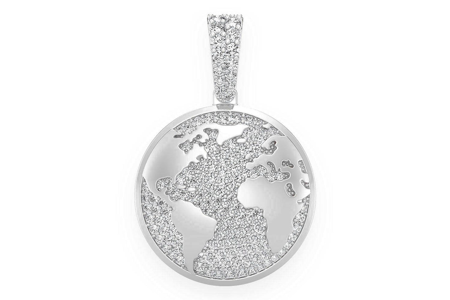 Pandantiv Globe cu Diamant, Aur Masiv de 14K, 0.75ct