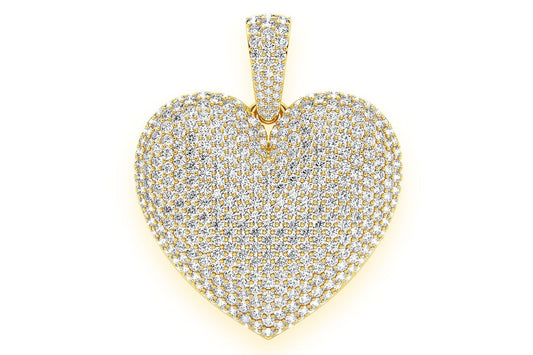 BUBBLY HEART DIAMOND PENDANT 14K SOLID GOLD 6.50CTW