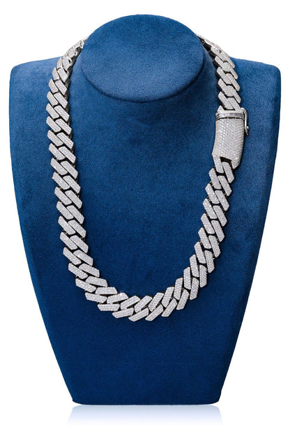 20MM RAISED PRONG MIAMI CUBAN DIAMOND NECKLACE 14K SOLID GOLD 60.00CTW