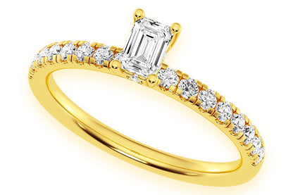 THINN - .25CT EMERALD CUT - DIAMOND ENGAGEMENT RING