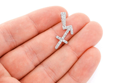 SAGITTARIUS ZODIAC DIAMOND PENDANT 14K SOLID GOLD 0.65CTW