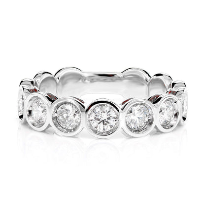 SEVEN STONE BEZEL SET BAND RING 14K SOLID GOLD 1.00CTW