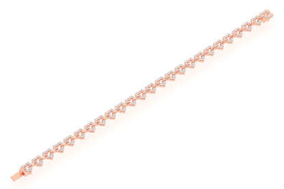 HEART SHAPE DIAMOND BRACELET 14K SOLID GOLD 2.35CTW