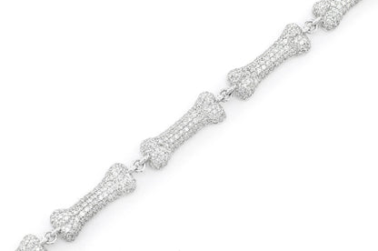 DOG BONE ETERNITY DIAMOND BRACELET 14K SOLID GOLD 5.50CTW