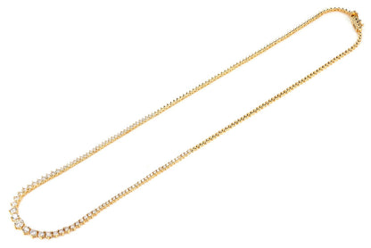 GRADUATED DIAMOND RIVIERA NECKLACE 14K SOLID GOLD 3.00CTW