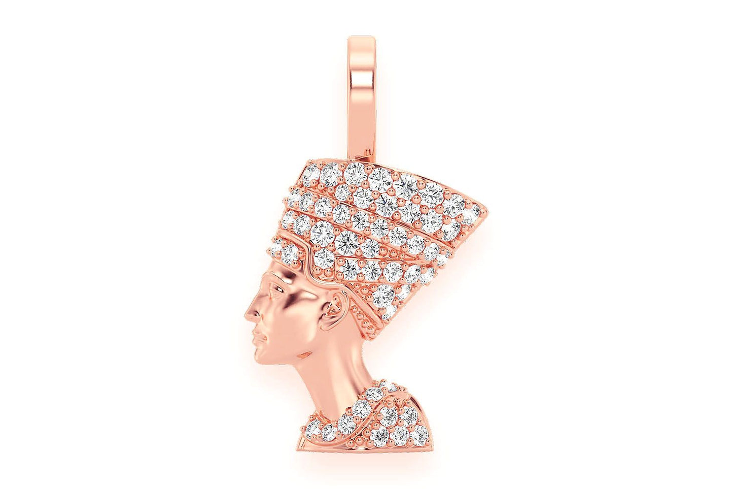 NEFERTITI DIAMOND PENDANT 14K SOLID GOLD 0.25CTW