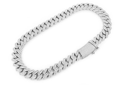 20MM BAGUETTE MIAMI CUBAN DIAMOND NECKLACE 14K SOLID GOLD 59.50CTW