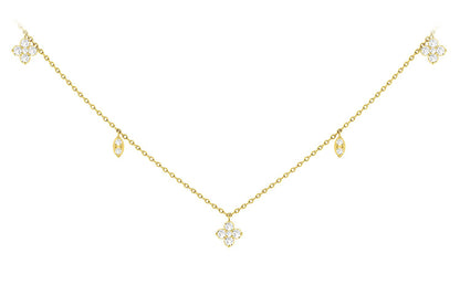 COLIER CLOVER DIAMOND STATION AUR MASIV DE 14K 0.25CT