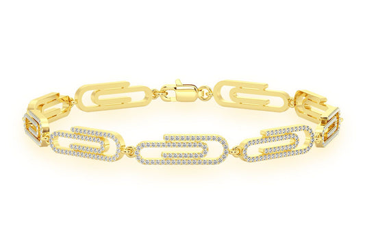 PAPER CLIP ETERNITY DIAMOND BRACELET 14K SOLID GOLD 1.85CTW