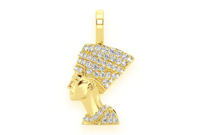NEFERTITI DIAMOND PENDANT 14K SOLID GOLD 0.25CTW