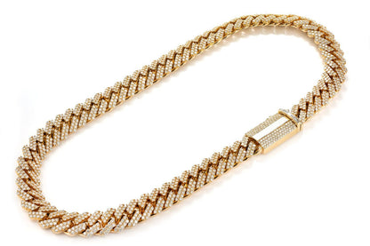 14MM RAISED PRONG DIAMOND CUBAN NECKLACE 14K SOLID GOLD 38.00CTW