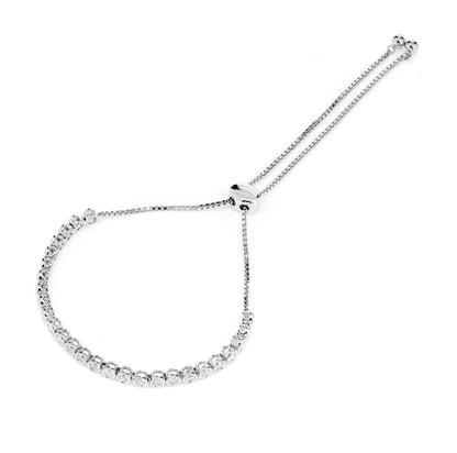 ADJUSTABLE BEZEL SET DIAMOND SLIDER BRACELET 14K SOLID GOLD 1.05CTW