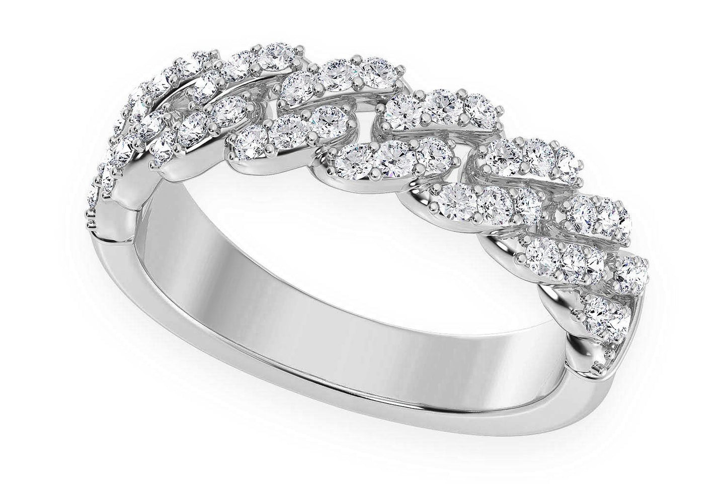 CUBAN DIAMOND RING 14K SOLID GOLD 0.55CTW