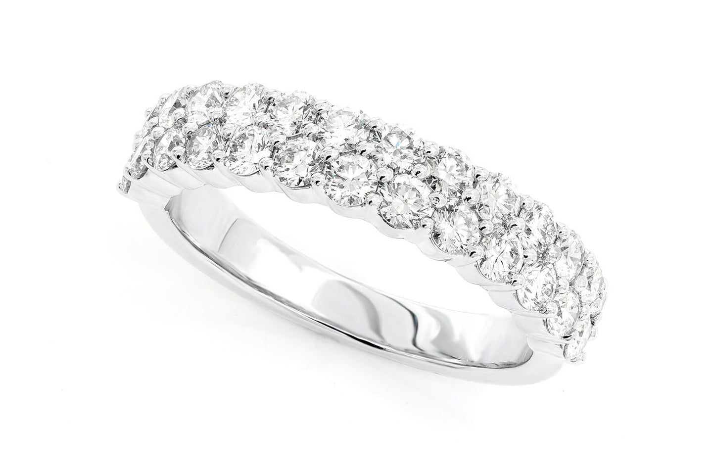 2 ROW PRONG SET BAND 14K SOLID
