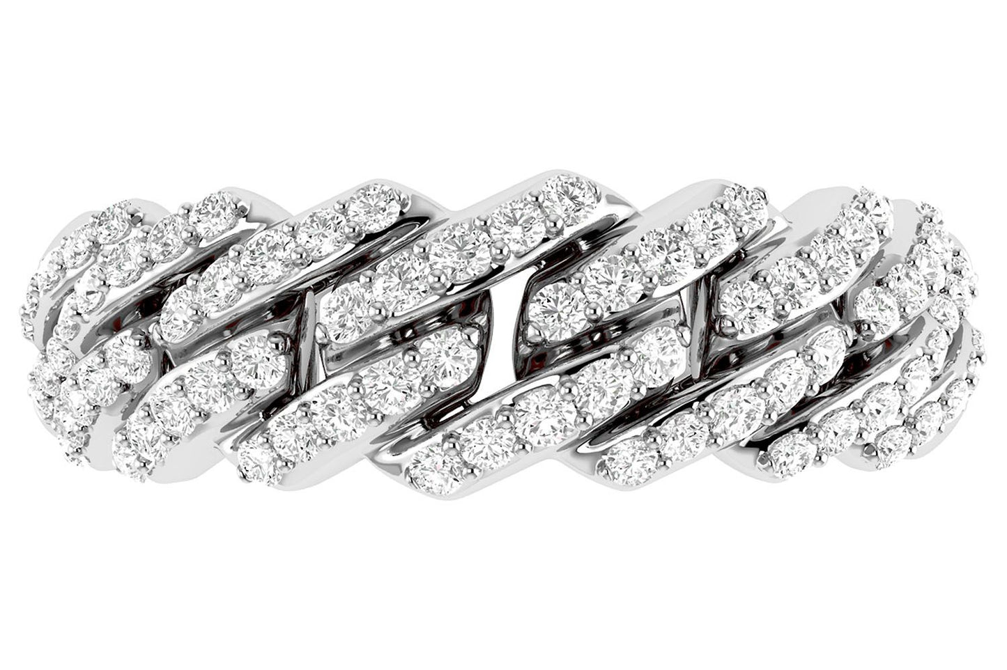 GRADUATED RAISED CUBAN LINK DIAMOND RING 0.50CTW 14K SOLID GOLD