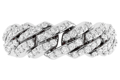 GRADUATED RAISED CUBAN LINK DIAMOND RING 0.50CTW 14K SOLID GOLD