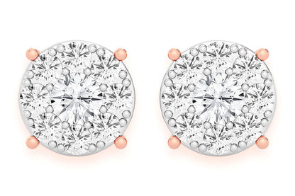 CERCEI CU DIAMANT ȘTIF, MOZAIC, 1.50CTW, AUR MASIV DE 14K