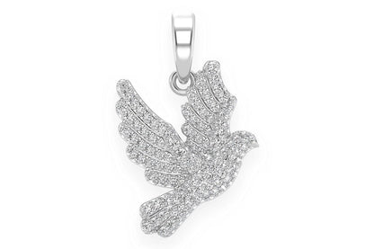 DOVE DIAMOND PENDANT 14K SOLID GOLD 0.60CTW