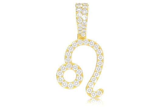 LEO ZODIAC DIAMOND PENDANT 14K SOLID GOLD 0.75CTW