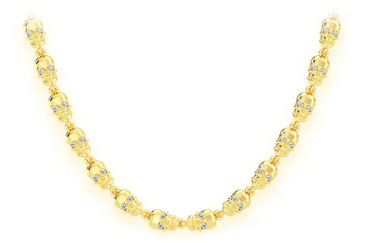COLIER CU LEGĂTURĂ DE CRANIU CU OCHI ALB-NEGRU 14K 4.00CTW 