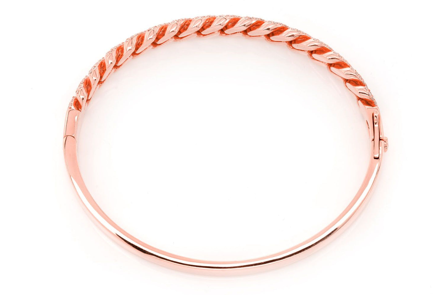 MIAMI CUBAN DIAMOND BANGLE 14K SOLID GOLD 1.65CTW