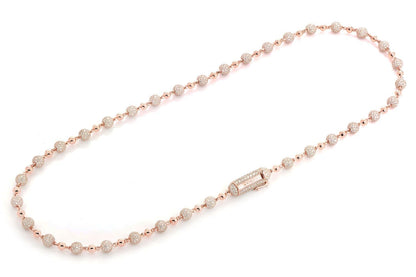 BEADED DIAMOND NECKLACE 14K SOLID GOLD 21.50CTW