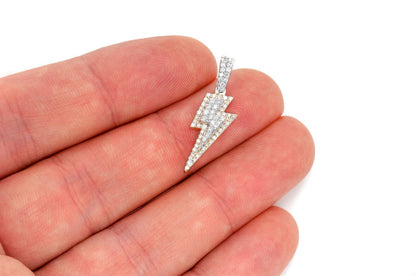 PANDANTIV CU DIAMANT LIGHTNING BOLT, AUR MASIV DE 14K, 0.40CT