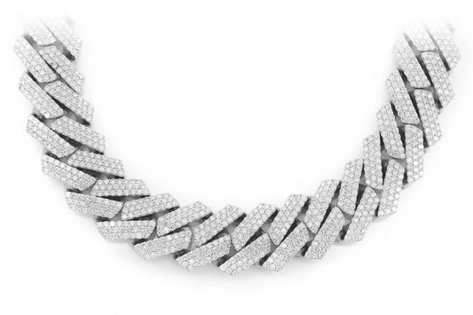 COLIER CU DIAMANTE MIAMI CUBAN LOVE, 19 MM, AUR MASIV DE 14K, 59.50 CT