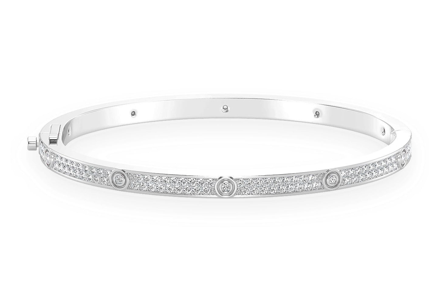 THIN SIGNATURE ETERNITY DIAMOND BANGLE 14K SOLID GOLD 2.35CTW
