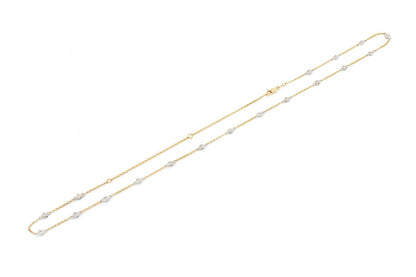 ETERNITY ROUND BEZEL SET DIAMOND NECKLACE 14K SOLID GOLD 1.00CTW