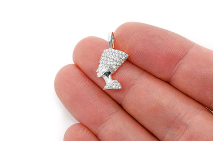 NEFERTITI DIAMOND PENDANT 14K SOLID GOLD 0.25CTW