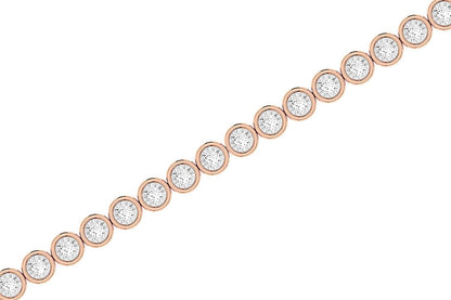 BEZEL SET MIRACLE DIAMOND TENNIS BRACELET 14K SOLID GOLD 3.00CTW