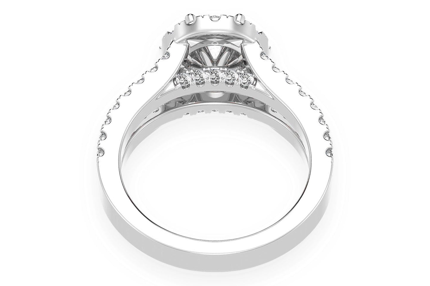 SPHINX - .75CT SOLITAIRE ROUND - SPLIT SHANK HALO - DIAMOND ENGAGEMENT RING