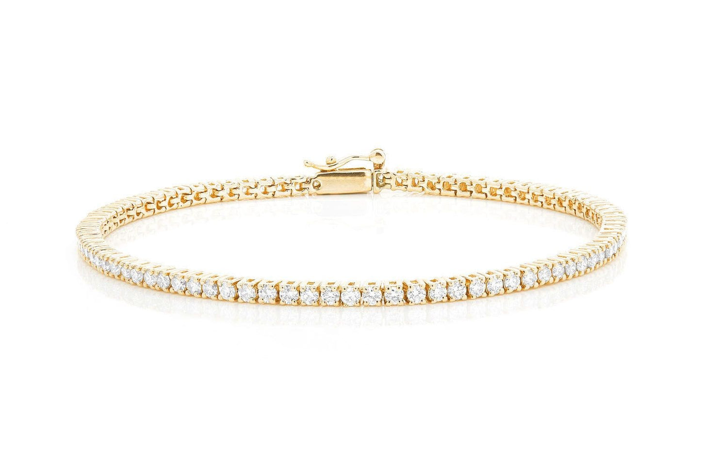 2PT PRONG SET DIAMOND TENNIS BRACELET 14K SOLID GOLD 2.00CTW