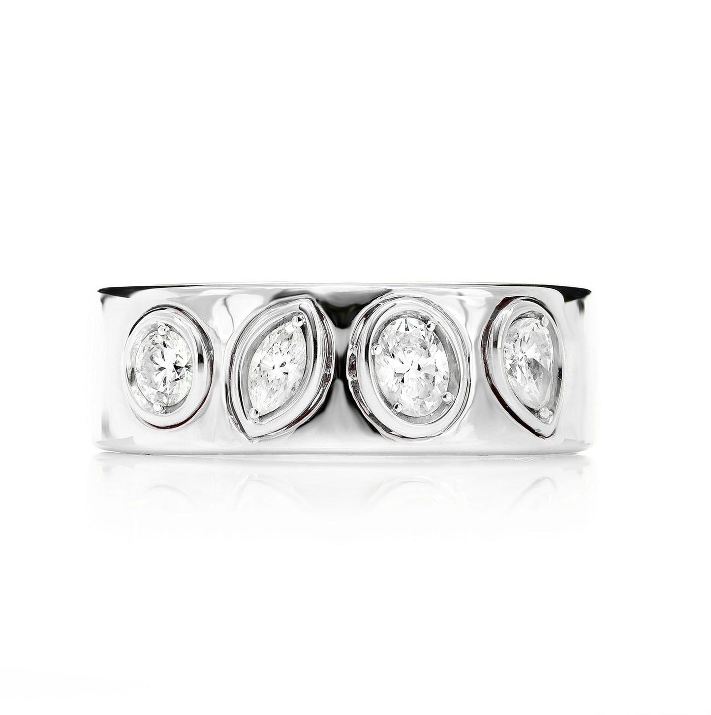 INEL CU BRINDĂ CU DIAMANTE ALTERNATIVE, MULTIFONDĂ, AUR MASIV DE 14K, 0.40CT