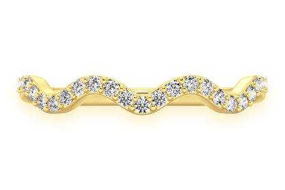 INEL CU DIAMANT ONDULAT, AUR MASIV DE 14K, 0.10CTW