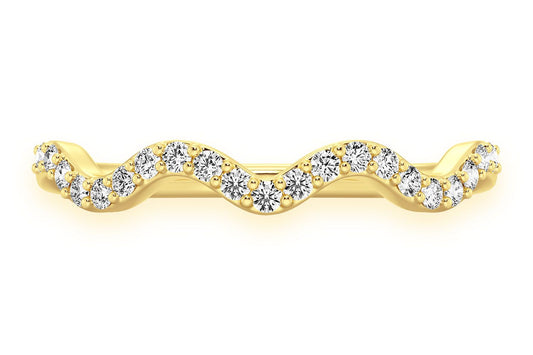 WAVY DIAMOND RING 14K SOLID GOLD 0.10CTW