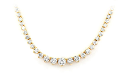 GRADUATED DIAMOND RIVIERA NECKLACE 14K SOLID GOLD 3.00CTW